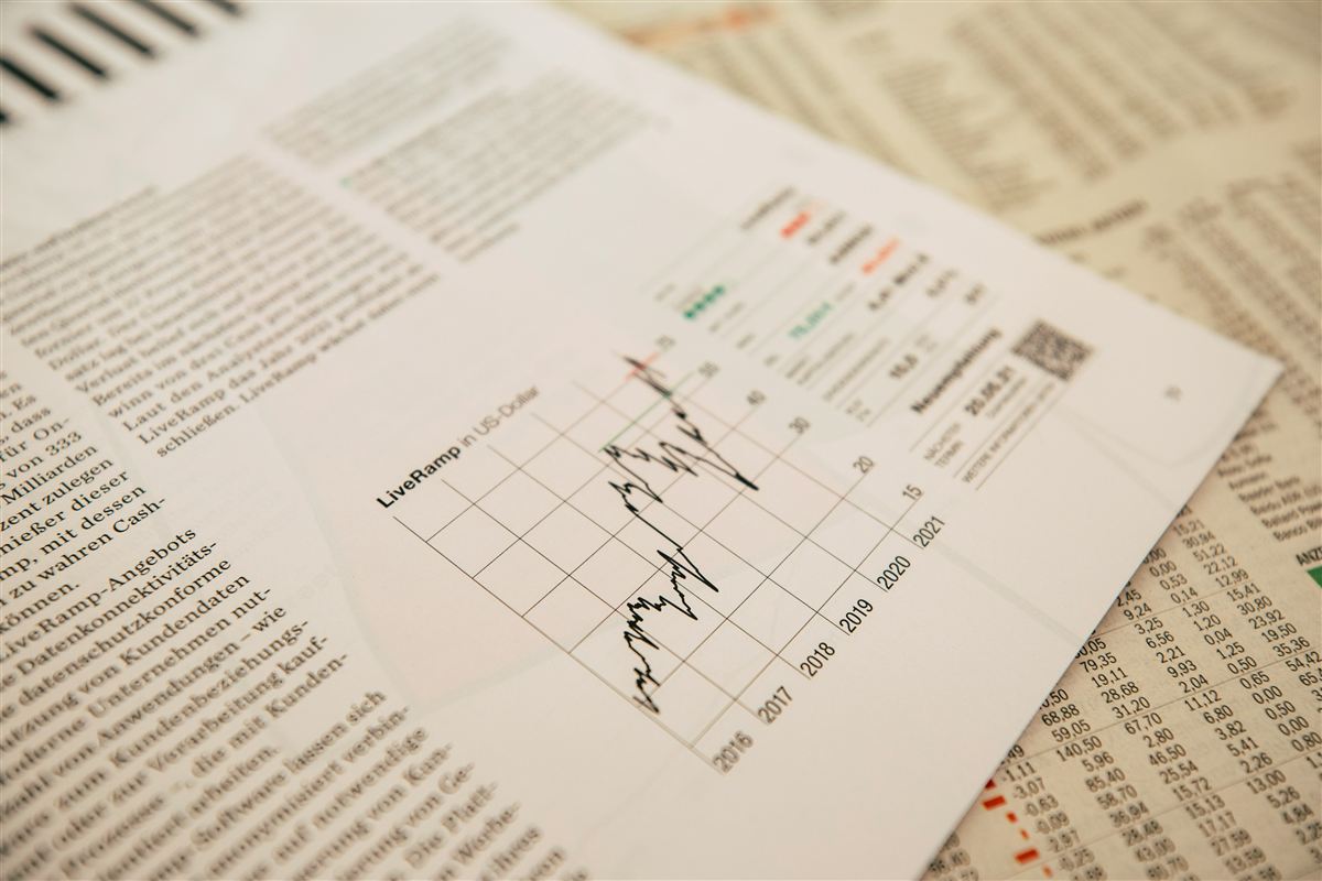 Stock photo of a printed report with a chart