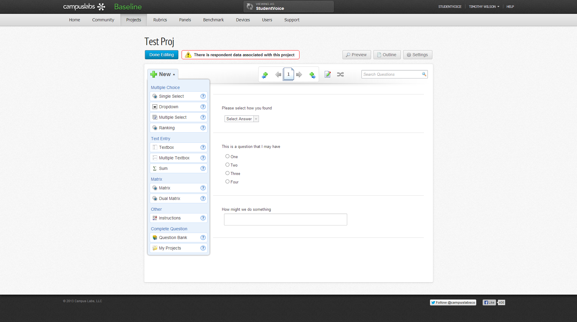 Rubrics builder tool with a live scoring editor and achievement value sliders