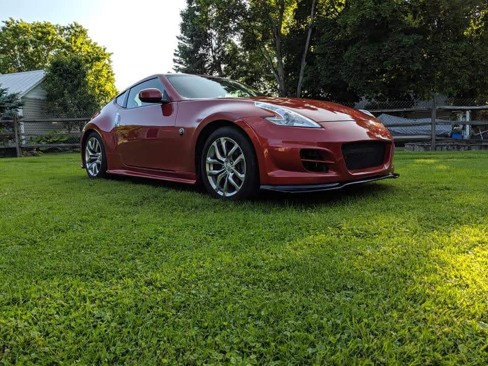The finished, fully reassembled and painted red Nissan 370Z